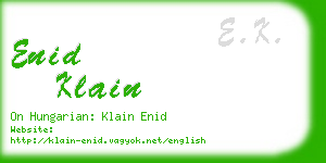 enid klain business card